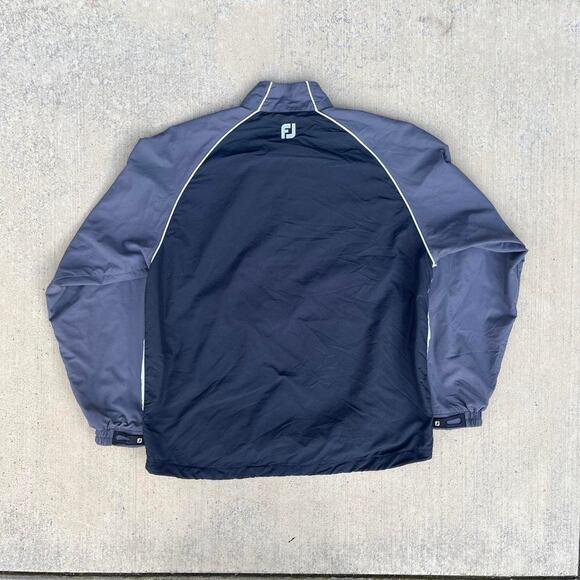 FJ Golf Wind Performance Quarter-Zip Men’s Charcoal Color Block Pullover - Picture 3 of 3